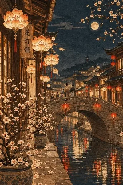 《月下花灯》短剧封面